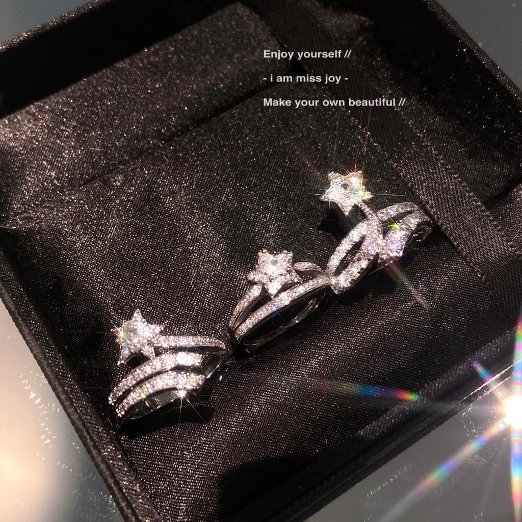 Creative Comet Small Fresh Micro-Set Five-Pointed Star Ring Women'S Fashion Meteor Suit