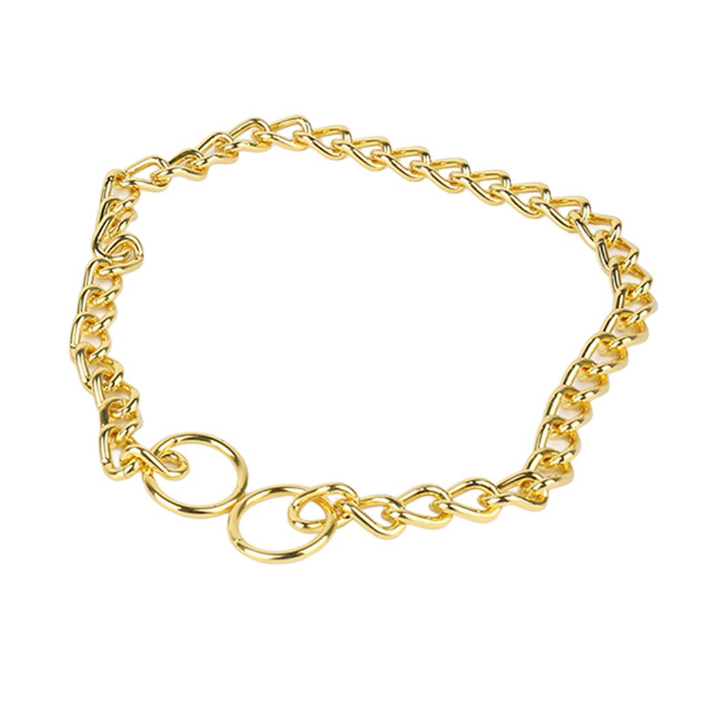 Pet Chain Necklace Gold Color Fashion Decorative Durable Pet Chain Collar for Dogs Cats 0.25x50cm /