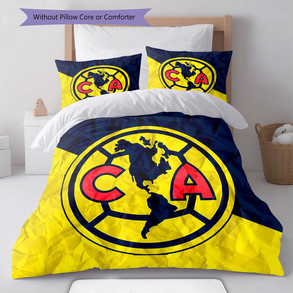 Club America Pattern Bedding,Quilt Set Quilt Cover Pillowcase Home Birthday Gift(1 * Duvet Cover + 2 * Pillowcase, Without Core)