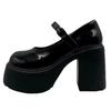 Fashion High Heels Mary Janes Shoes Autumn 2025 Patent Lolita Leather Heeled Shoes Woman Chunky Platform Ankle Strap Pumps for Women