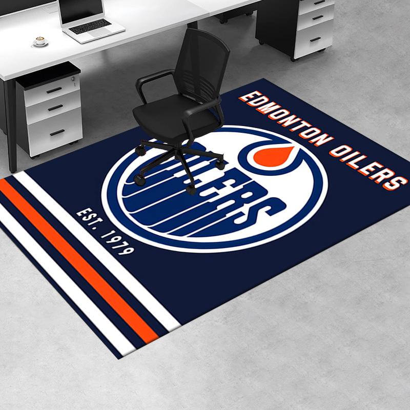 Office Carpet: Edmonton Oilers Logo Perfect for Sofa Protection or Chair Underneath Cover