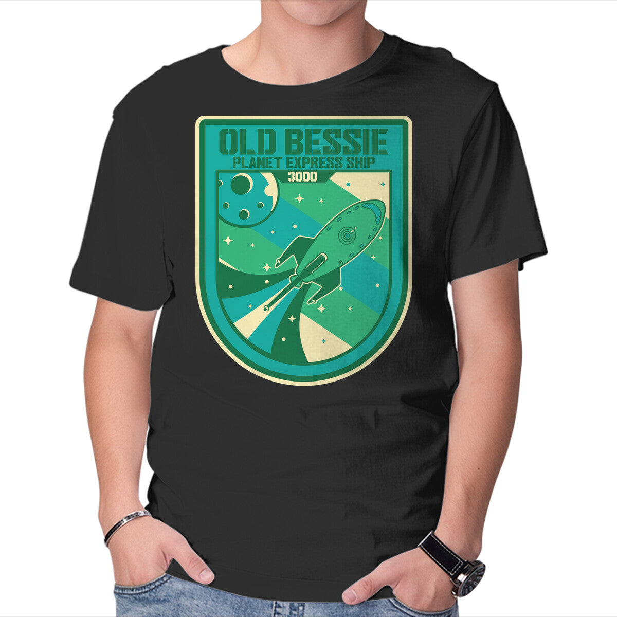 Unisex Crew Neck T-Shirt Old Bessie Graphic Short Sleeve Casual Tee S