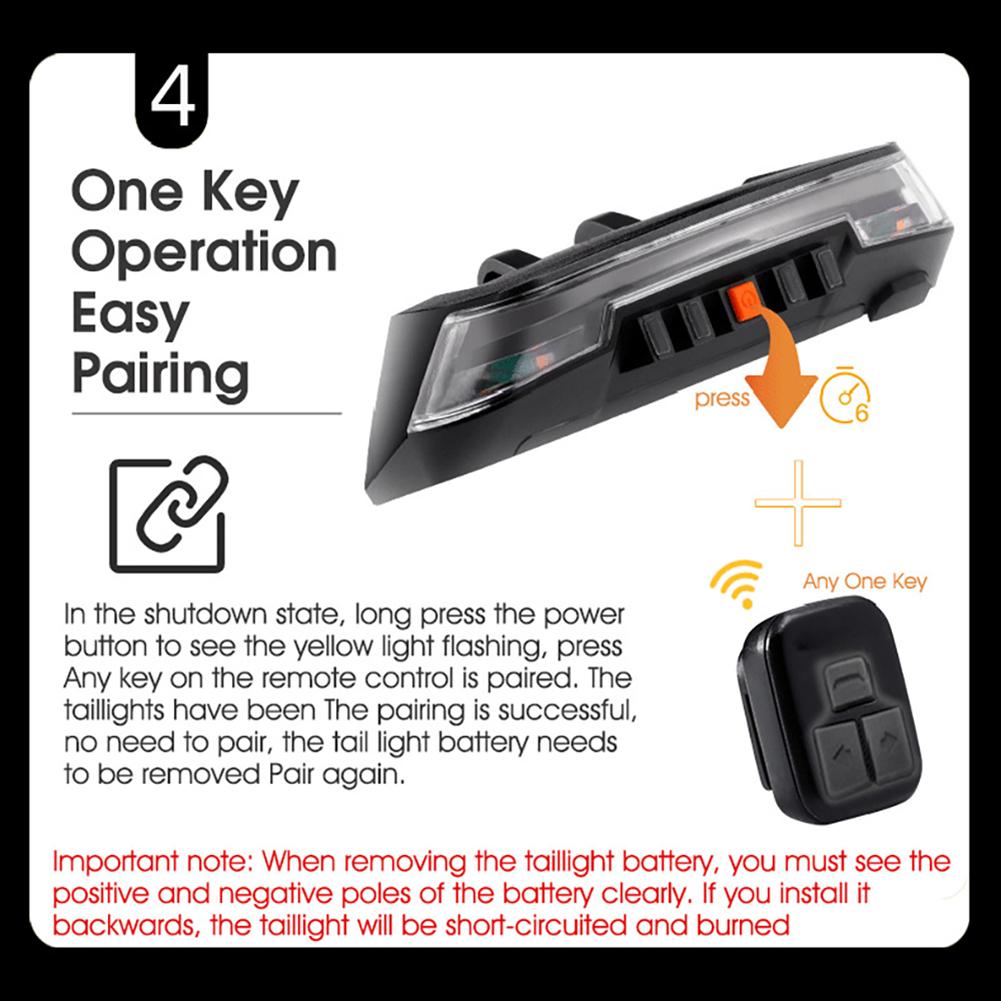 Smart Bike Tail Light Wireless Remote Control Rear Bike Light LED Bike Rear Light For Day Night Mountain Riding