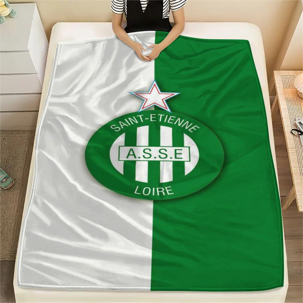 1Pc AS Saint-Étienne Print Flannel Blanket High Quality Warm Comfortable Cover for All Seasons Perfect for Gifts Home Decor