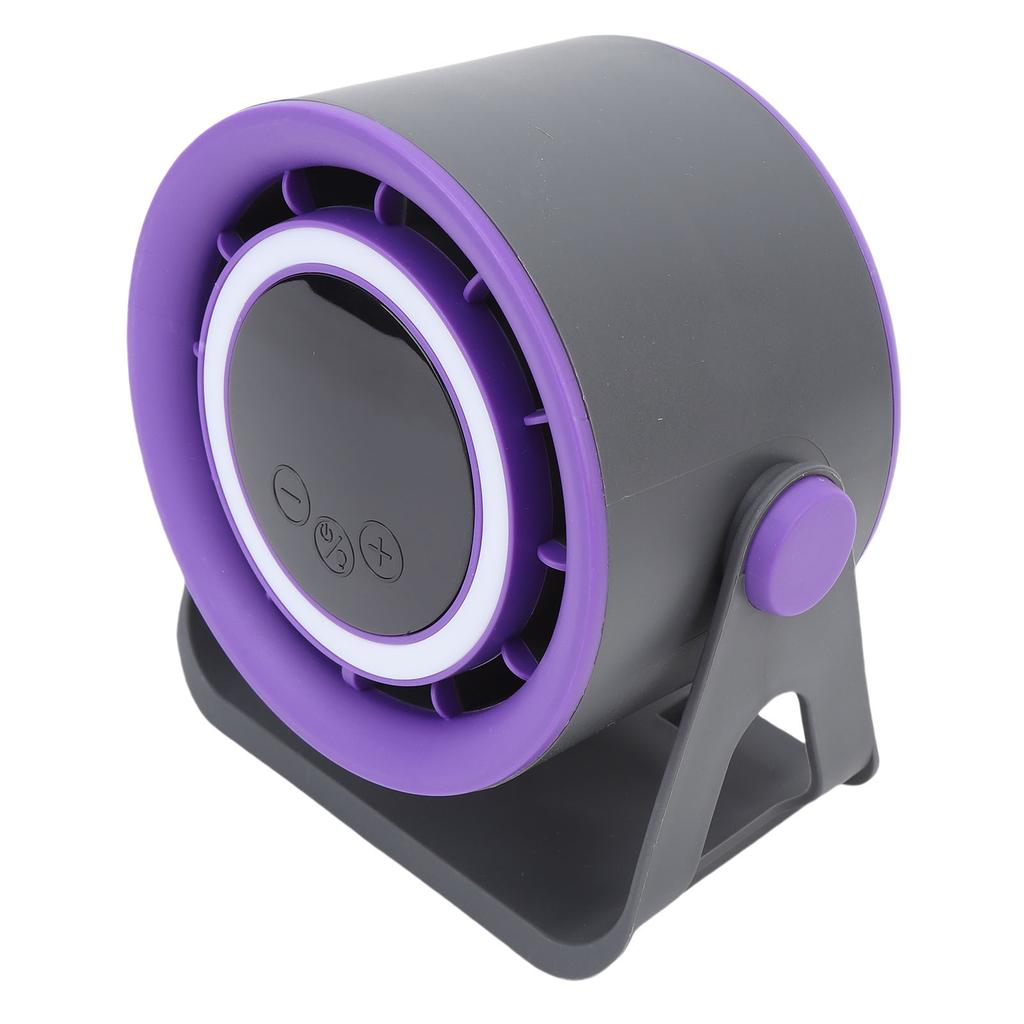 Desk Fan USB Rechargeable Quiet Portable Desktop Turbo Fan with LED Light for Office Bedroom Outdoor Camping