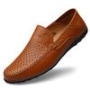 Genuine Leather Men Casual Shoes Luxury Brand Designer Men Loafers Moccasins Breathable Slip on Male Boat Shoes Plus Size 37-47