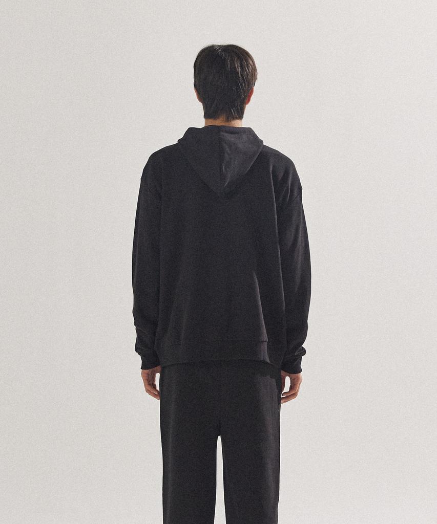 Palap Signature Logo Embroidered Oversized Zip-Up Hoodie_Pl24S3Hz001_Bk