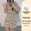 Korean Style Women's Cartoon Pajamas Set with Built-in Bra - Short-Sleeved, Loose, Plus Size, Summer Homewear
