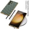 For Samsung Galaxy S24 Ultra Plus Case Luxury Electroplated Plain Leather Soft Silicone All Inclusive Shockproof Protection Case