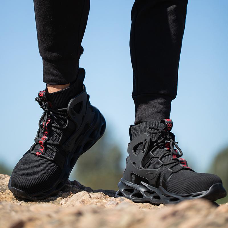 Men's Safety Shoes With Anti-Impact Steel Toe Puncture-Proof Indestructible All-Season Casual Footwear for Exploitation Site