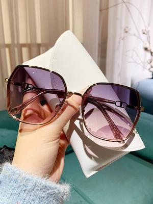 New Fashion Sunglasses Women UV400 Gradient Lens Oversized Retro Square Luxury Brand Oculus Sun Glasses
