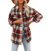 Autumn and Winter Long-sleeved Loose Plaid Shirt Tweed Jacket Female