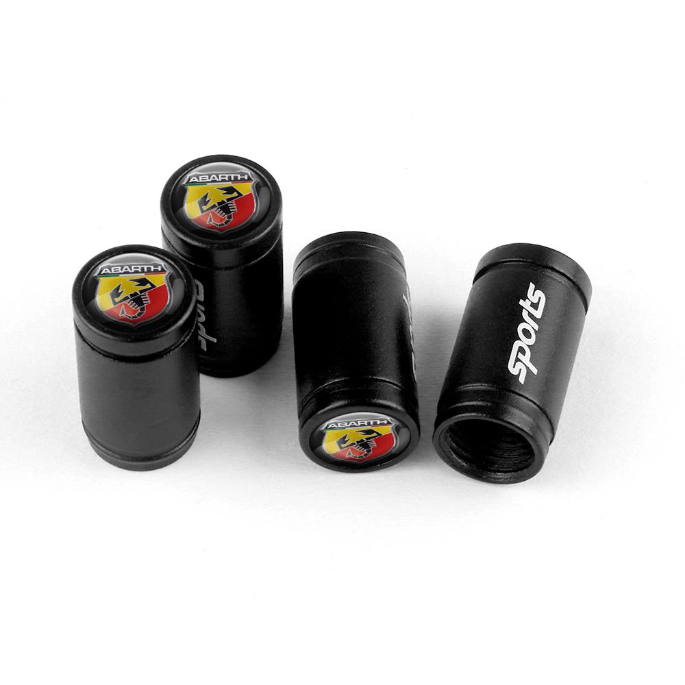 Auto Styling 4 Stück Auto Reifen Kohlefaser Metall Ventilkappe Abzeichen Zubehör Für Fiat ABARTH 500 Fiorino 595 124 Ducato Cross Palio