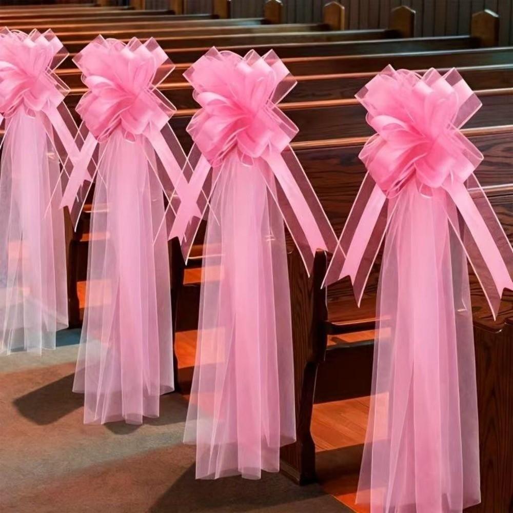 White Wedding Bow Large White Wedding Bow Big Church Wedding Pew Bows Bridal Shower
