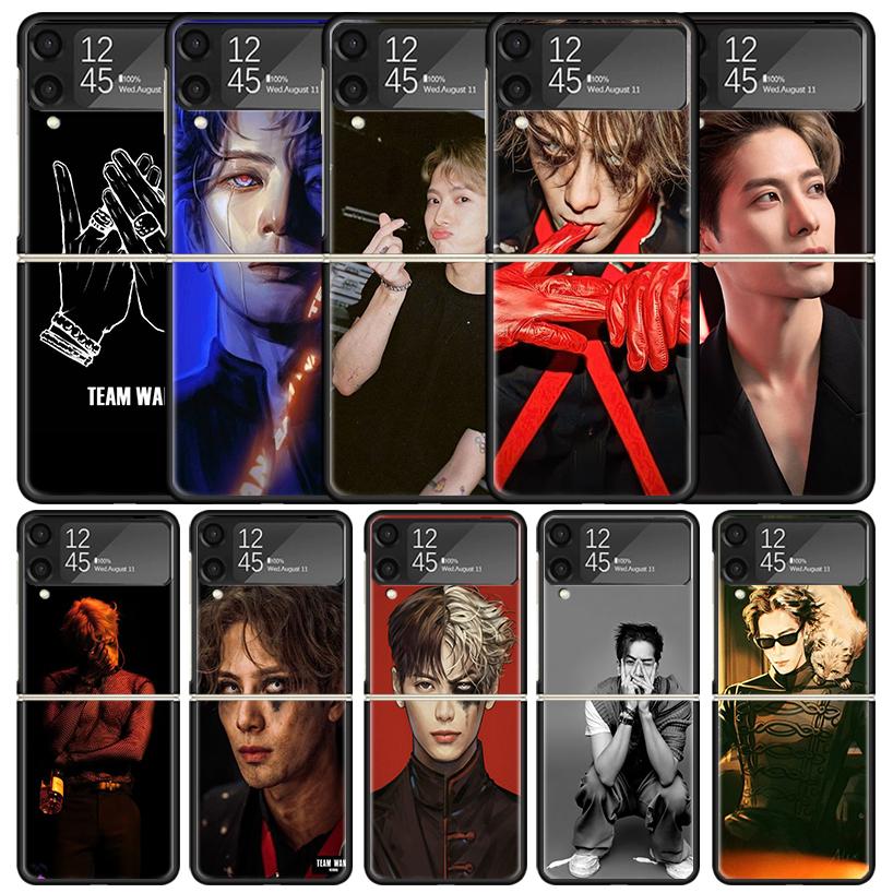 J-Jackson Wang Singer Black Cover for Samsung Galaxy Z Flip 7 6 5 4 3 5G Phone Case Flip7 Flip6 Flip5 Flip4 Flip3 Pattern Case G