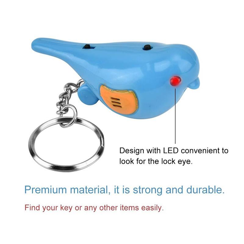 Whistle Key Finder Bird Shape Keychain Beeping Alarm Remote LED Locator for Finding Keys Bags and Wallets in Office or Travel
