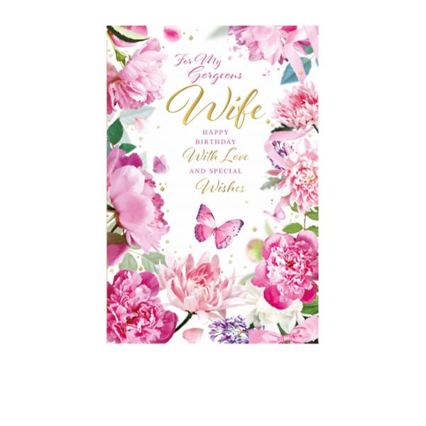 Simon Elvin For My Gorgeous Wife Happy Birthday Greetings Card (Pack of 6)