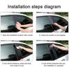 1Set Car Window Pillar Posts Door Trim Cover Piano Black For Nissan Rogue 14-20