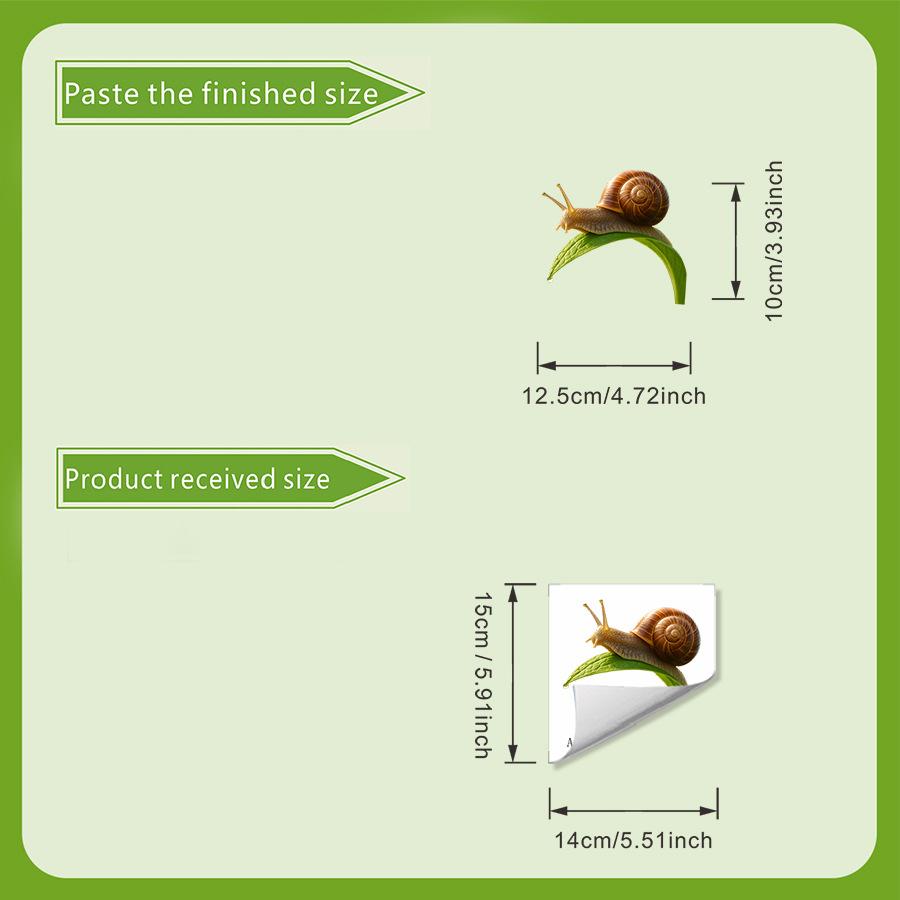 

Nature Style Snail Green Leaves Decorative Sticker for Window Wall Cute Home Decor 15x15cm разноцветный