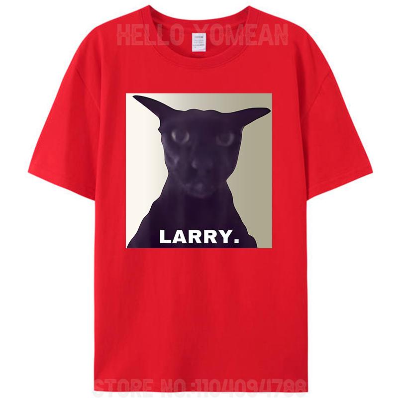 Funny Evil Larry Cat Dank Brainrot Silly Cat Meme Sarcastic Unisex Cotton T-Shirt Women Men's Tee Tops