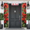 Spring Porch Sign Poppy Flower Creating 1 Pair Polyester 30x180cm Indoor Outdoor Decor