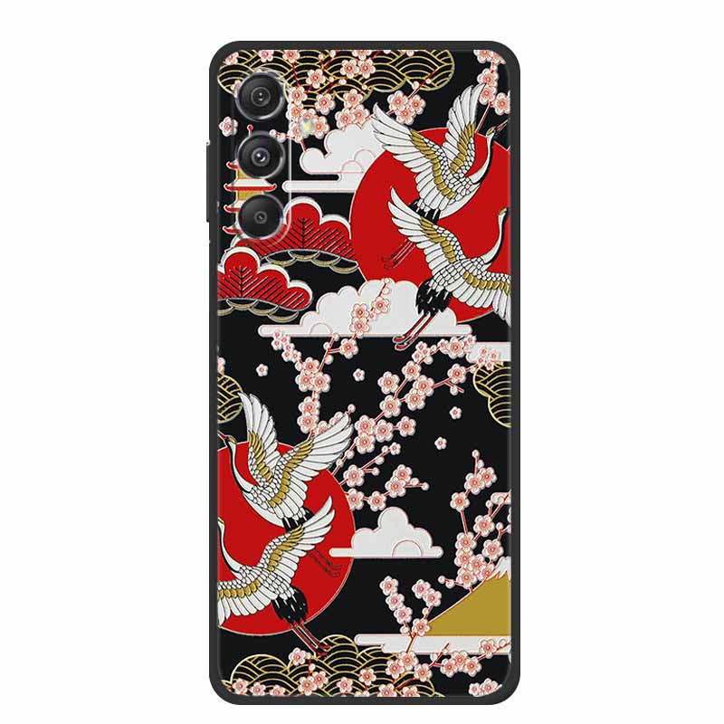 3D Emboss Case For Samsung Galaxy S25 FE Case Flowers Black Silicone Soft Back Cover For Samsung S25 Plus M36 Phone Case Shell