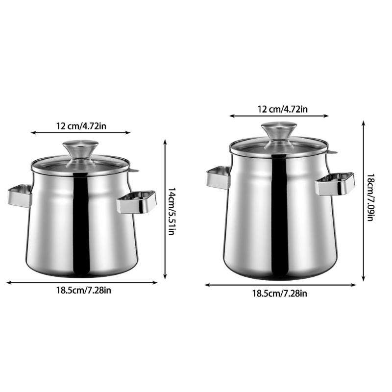 Effective Stainless Steel Oil Saver With Removable Strainer Suitable For Storing And Filtering Bacon Grease