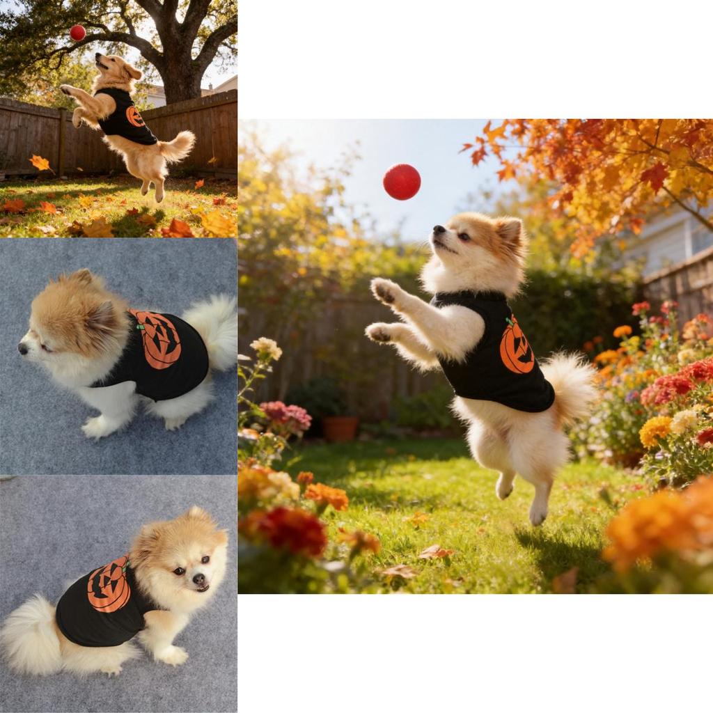 T-shirt Costume pour Chien avec Motif Citrouille d'Halloween pour Chiens de Petite à Grande Taille