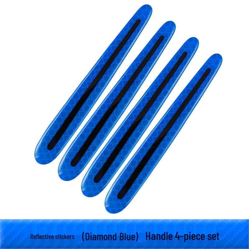 Reflective Carbon Fiber Anti-Collision Car Stickers for Handles, Door Bowl, and Mirrors