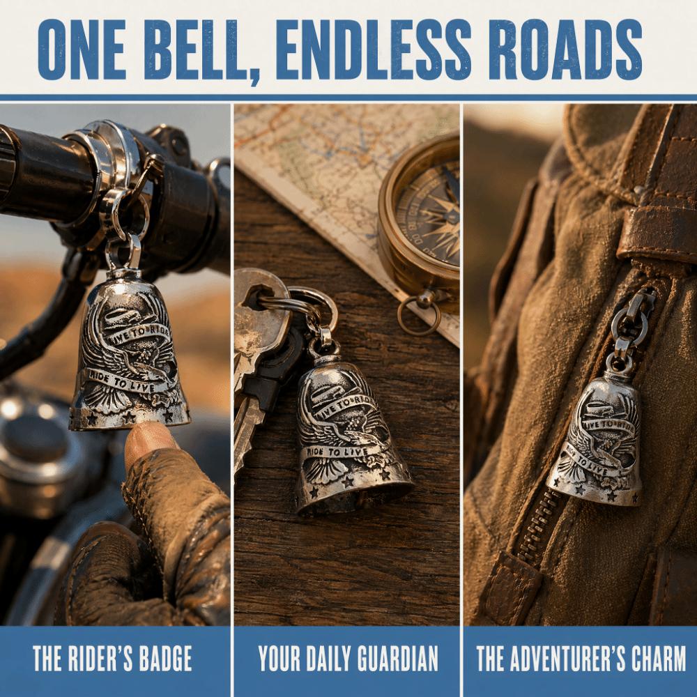 Small Size Motorcycle Guardian Bell Live to Ride Biker Good Luck Charm Evil Spirit Trap Bell  Men