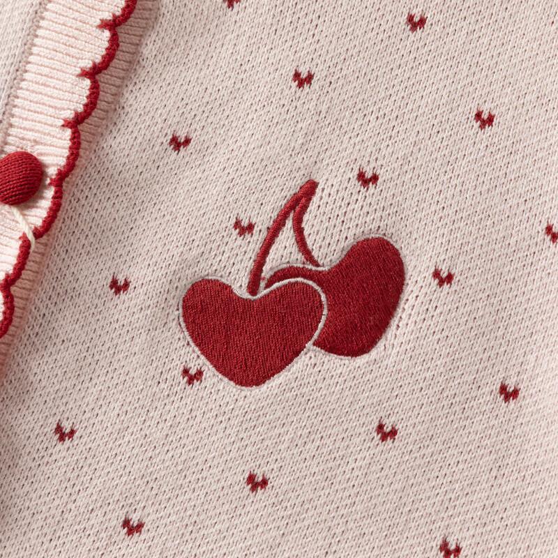 DAVE&BELLA Girls' Anti-Static Cotton Knitted Cardigan Sweater