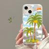 Applicable To Apple 15 Mobile Phone Case Iphone14pro Oil Painting Coconut Tree Invisible Bracket 13 Feather Yarn 12 Summer 7/8