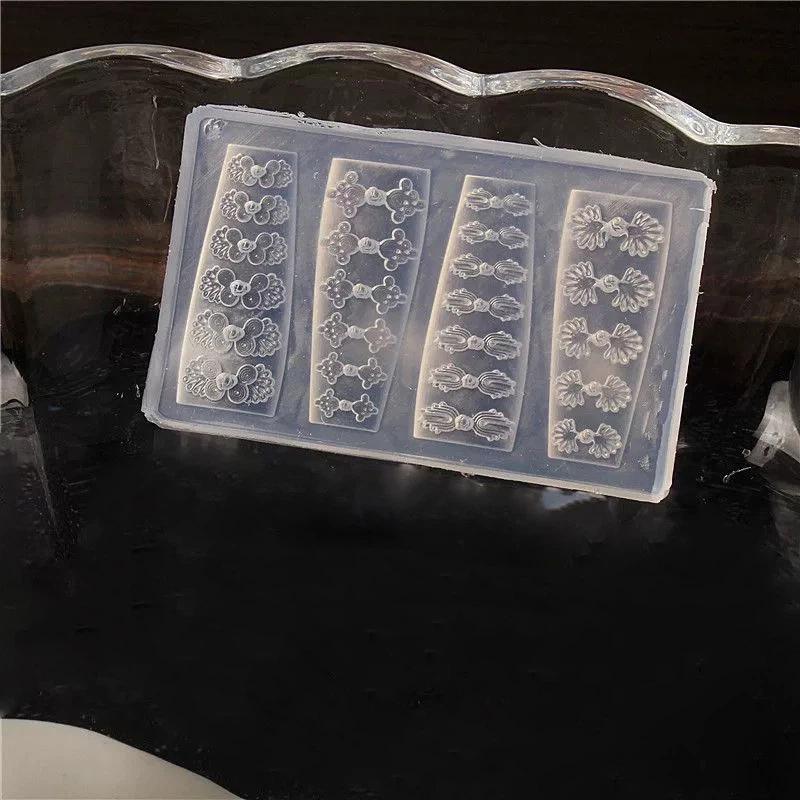 Button Shaped Nail Art Silicone Mold 1Pcs High Transparency Chinese Style for Party Nail DIY Creative Design