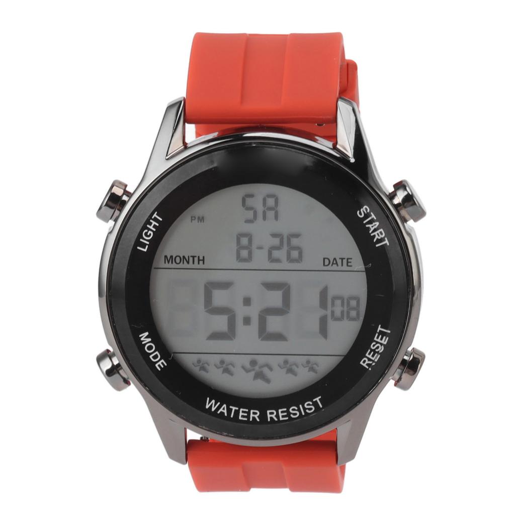 Sports Watch Digital Electronic Luminous Waterproof Large Screen Men Watch Silicone Watch Band for Outdoor Activities