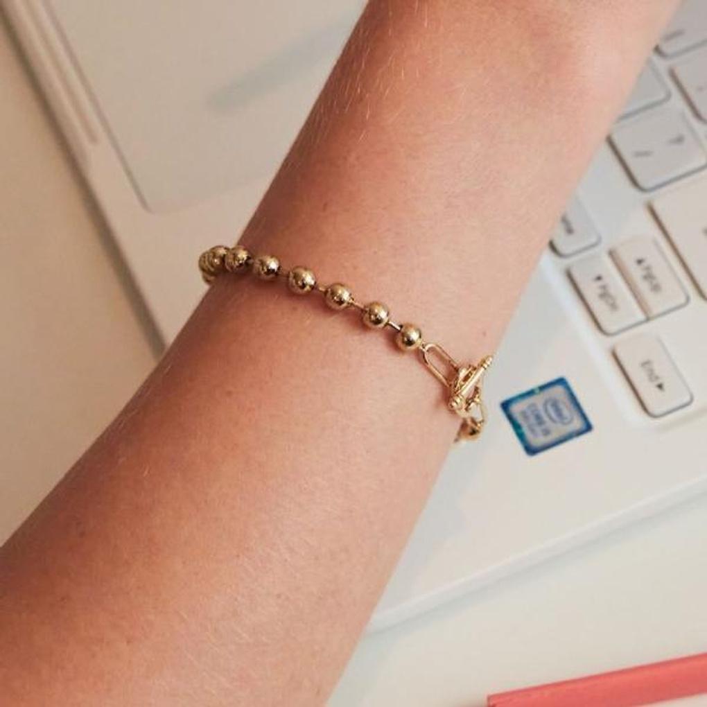 Mixed Toggle Bar Pearl Bracelet OTBP21901CYY