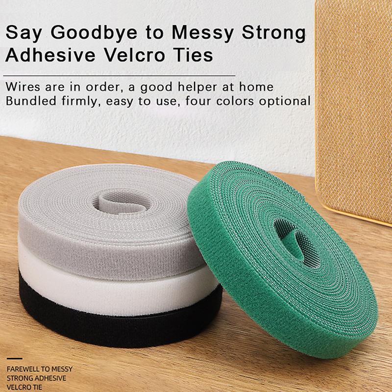 

3/5M Кабельні стяжки Багаторазовий пучок петель Самоклеючий кріплення Аксесуари своїми руками Нейлоновий ремінь Органайзер Затискач Тримач дроту Керування 1.2cmX3m білий