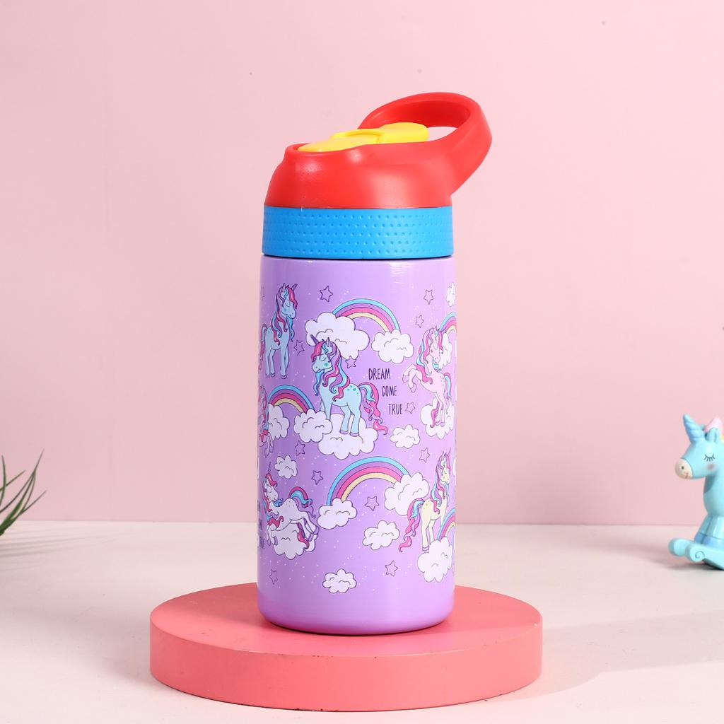 304 stainless steel vacuum thermos cup children's cartoon kettle portable straw bouncing cup