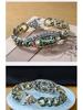 Sterling Silver Turquoise Dzi Bracelet with Six-Character Mantra