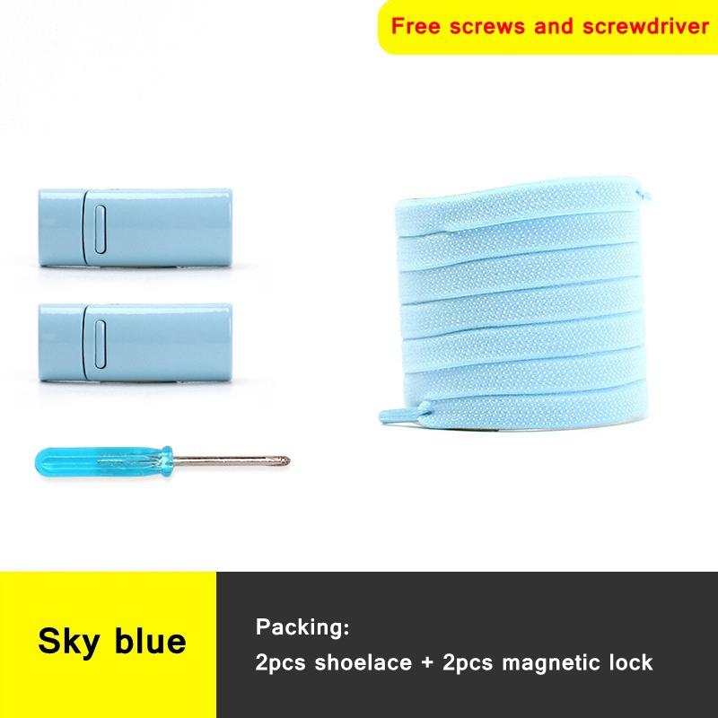 Colorful Magnetic Lock elastic Shoelaces Without ties Elastic Laces Sneaker No Tie Shoe laces Kids Adult Flat Shoelace for Shoes
