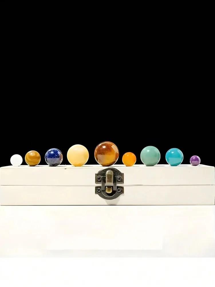set of 9 planets of the solar system. Natural decorative crystals are the perfect gift for exploring space, decorating the table