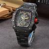 New barrel-shaped steel belt quartz watch six-pin running seconds fashion business watch men's watch