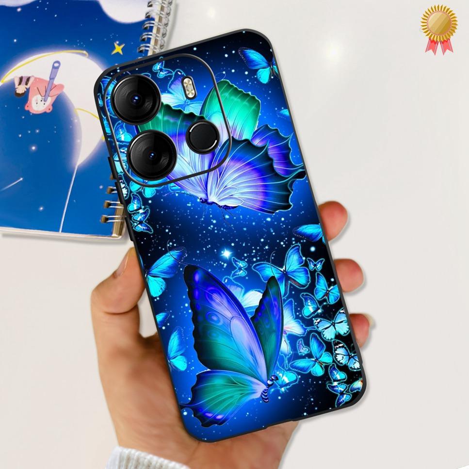 

For Tecno Spark Go 2023 Case Shockproof Soft Silicone TPU Back Cover For Tecno Spark Go2023 6.56 Cute Cartoon Girl Phone Case Spark Go 2023