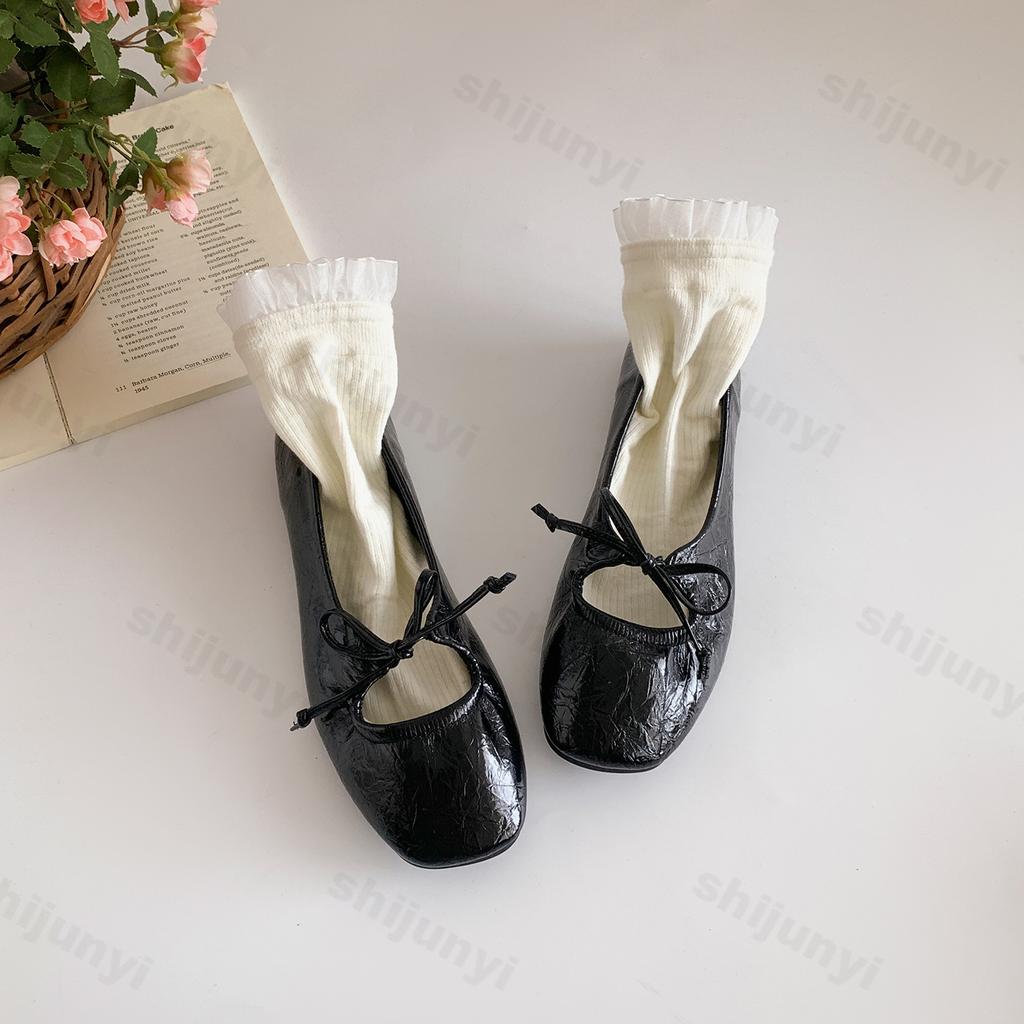 Fashion Eleagnt Ballet Style Square Head Shallow Mouth Flat Single Shoes for Women's Summer 2025 New Comfortable Slip on Mary Jane Shoes