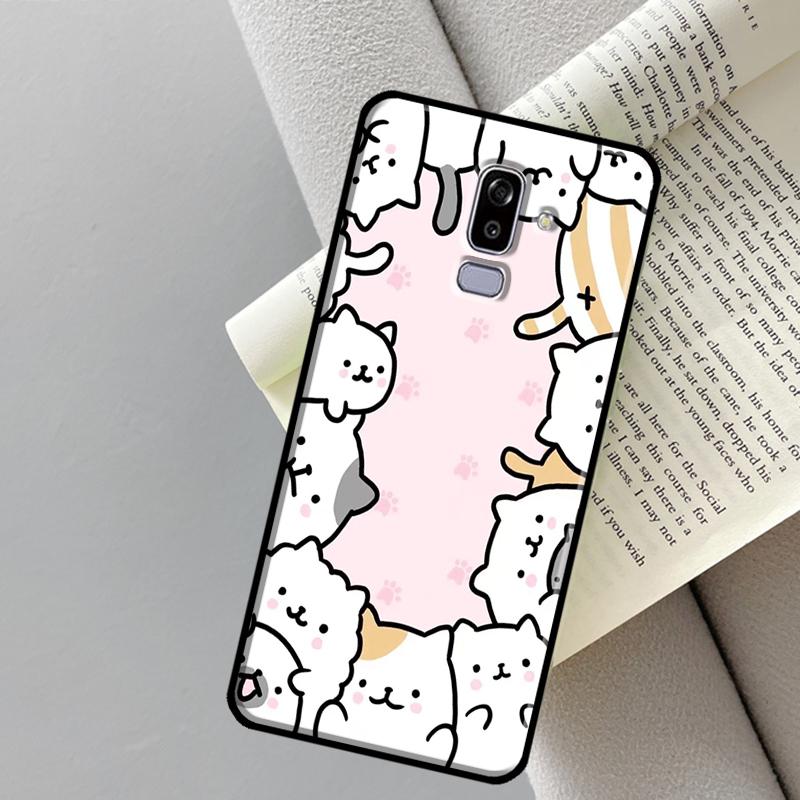 Cute Kawaii Cat Case For Samsung Galaxy J4 J6 Plus A6 A7 A8 A9 J8 2018 A3 A5 J1 2016 J3 J5 J7 2017 Cover