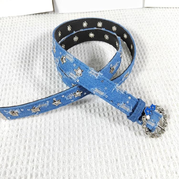 Flower Waist Chain Vintage Flower Denims Belt for Women Proms Stage and Club Party Casual Wear Elaborate Jewelry