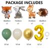 Hedgehog Deer Fox Rabbit Balloon Set Gold Number Balloon for Boy's Woodland Animal Happy Birthday Party Decorations Kids Gifts