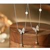 Butterfly Tassel Necklace Women Luxury Clavicle Chain Dainty CZ Pendant Ins Style