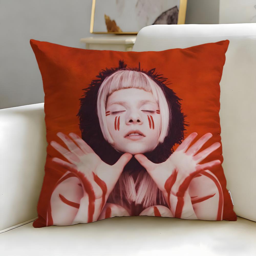 popular singer Aurora Cushion Cover Soft  EasyWash Pillow Case  Versatile for Couch Bed Travel and Office