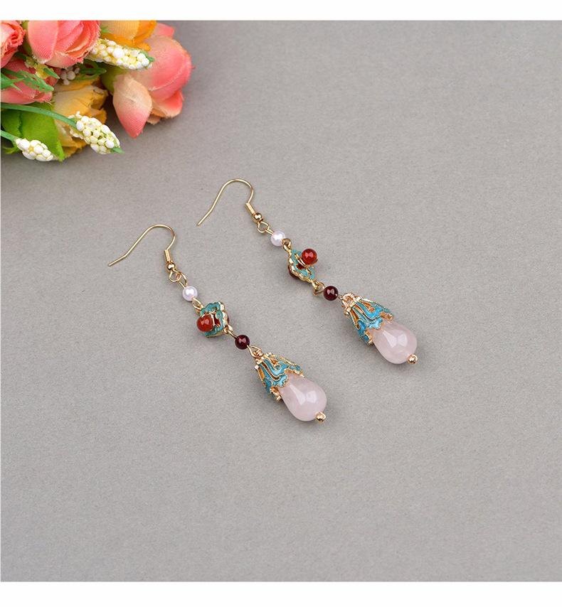 Jingtai Blue Chinese Court Earrings: Elegant Hanfu and Cheongsam Accessories