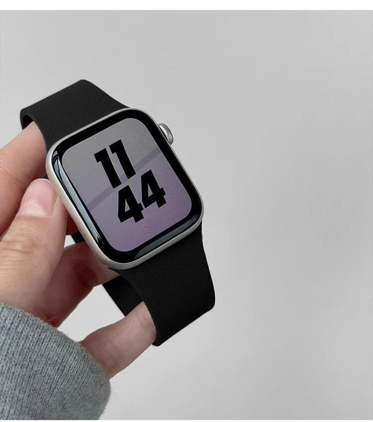 Silicone Bracelet Belt Magnetic Strap Band For Apple Watch Ultra 2 49mm 44mm 45mm 46mm 42mm 40mm iWatch Series 10 8 7 6 5 9 SE